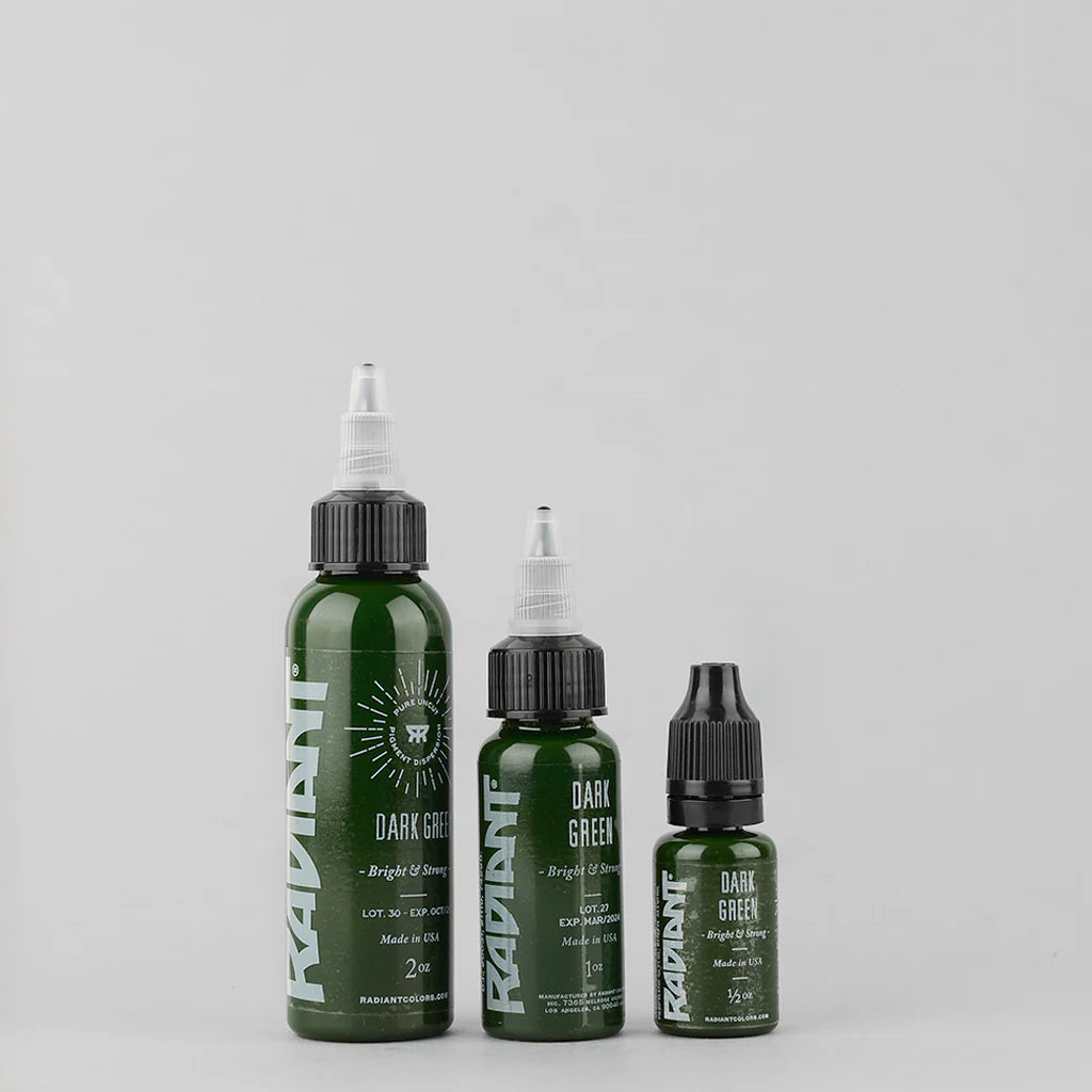Tinta de tatuaje artística Radiant Ink color Dark Green 30 ml (1 oz)