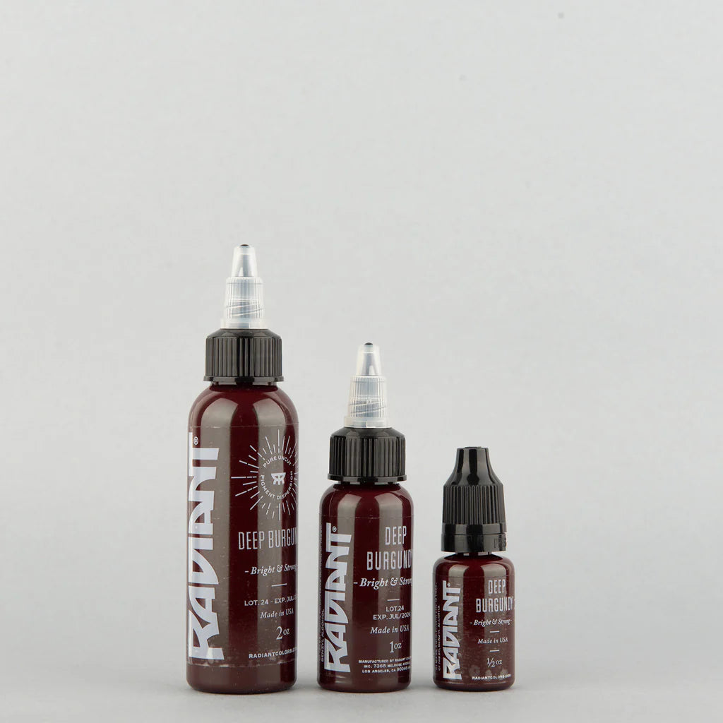 Tinta de tatuaje artística Radiant Ink color Deep Burgundy 30 ml (1 oz)