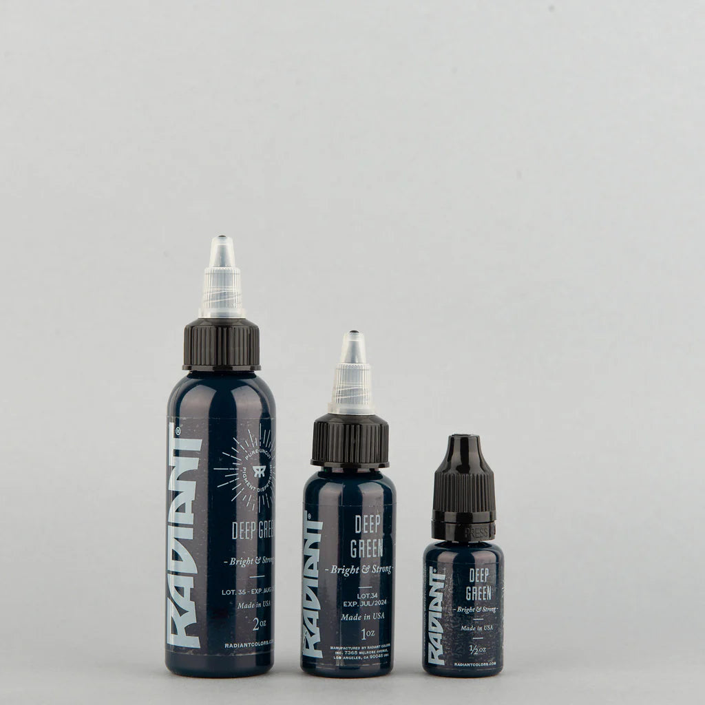 Tinta de tatuaje artística Radiant Ink color Deep Green 30 ml (1 oz)