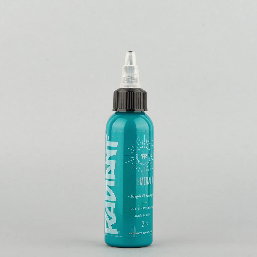 Tinta de tatuaje artística Radiant Ink color Emerald 30 ml (1 oz)