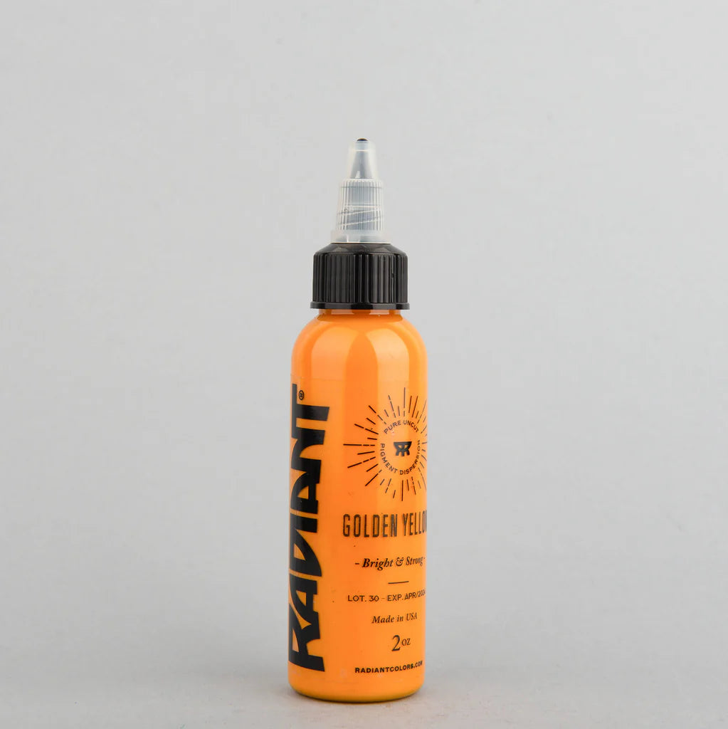 Tinta de tatuaje artística Radiant Ink color Golden Yellow 30 ml (1 oz)