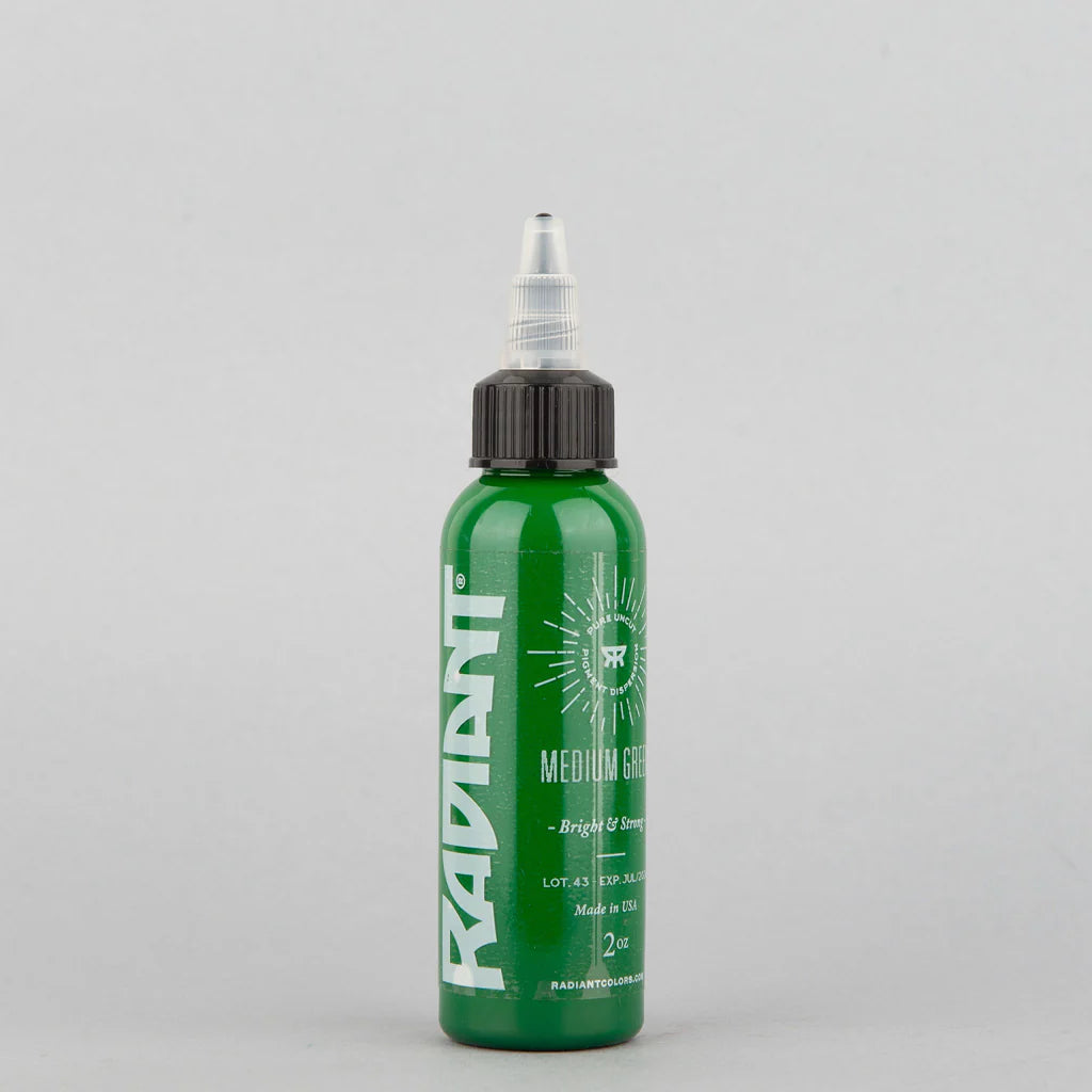 Tinta de tatuaje artística Radiant Ink color Medium Green 30 ml (1 oz)