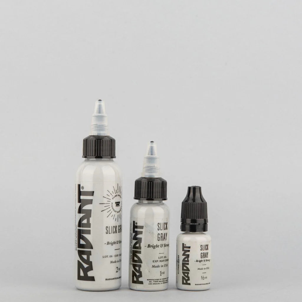 Tinta de tatuaje artística Radiant Ink color Slick Gray 30 ml (1 oz)
