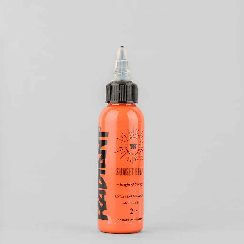 Tinta de tatuaje artística Radiant Ink color Sunset Blvd 30 ml (1 oz)