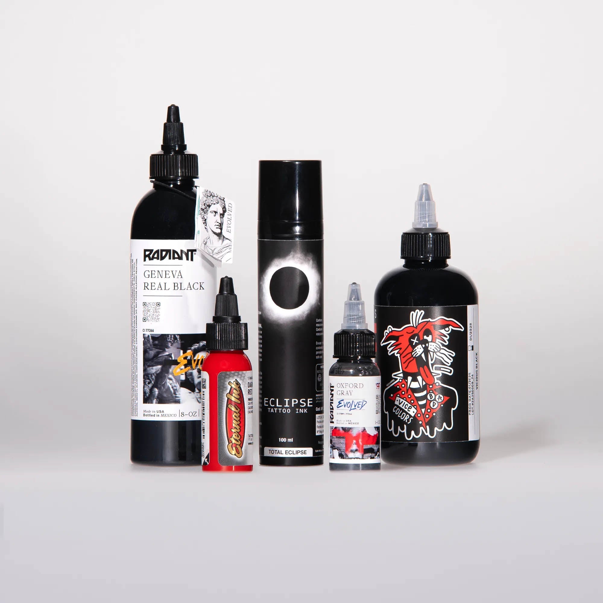 Colección de tintas para tatuaje