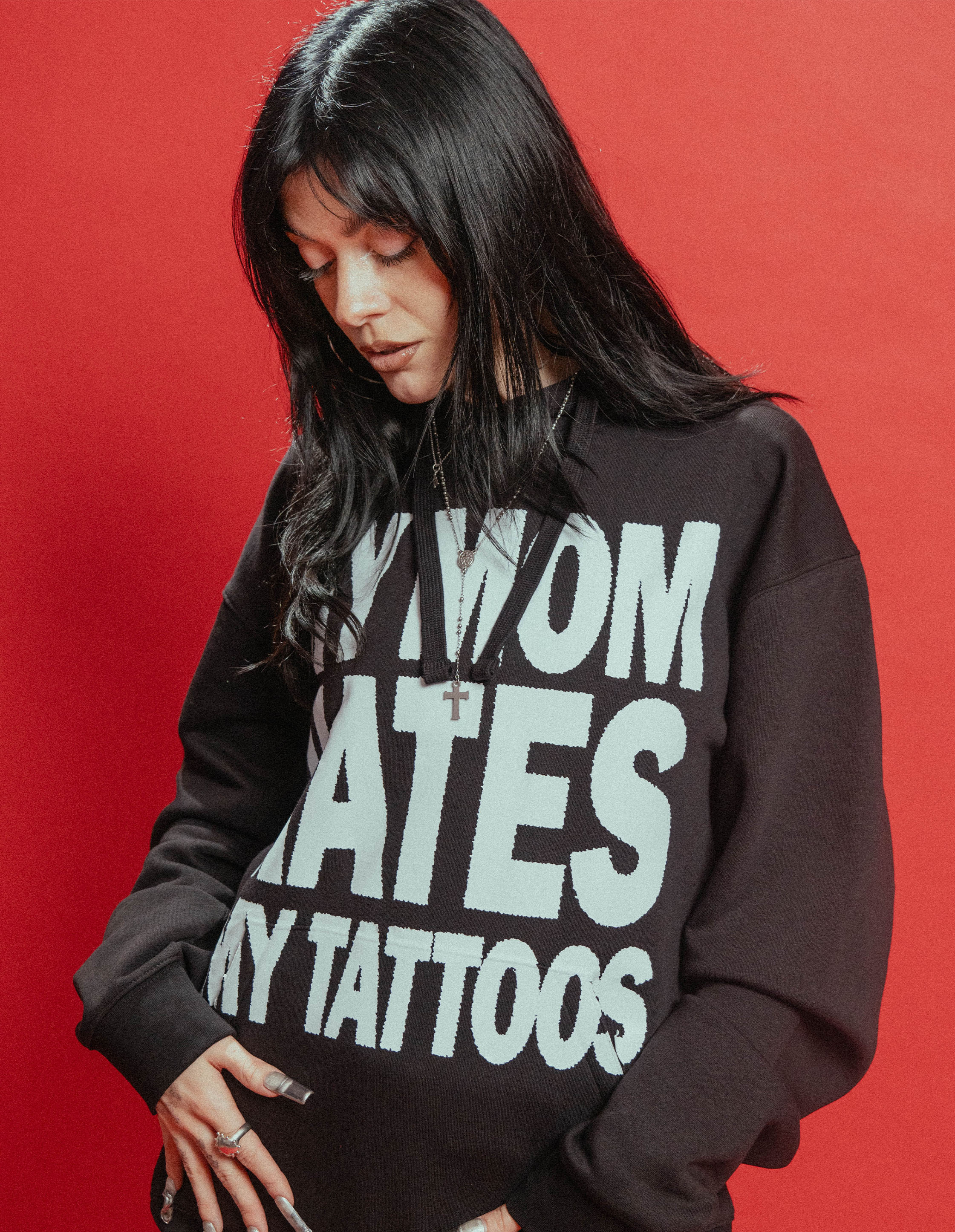 My Mom Hates My Tattoos Hoodie Black